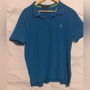 Boys polo-by US Polo Assn-blue & green Sz XL